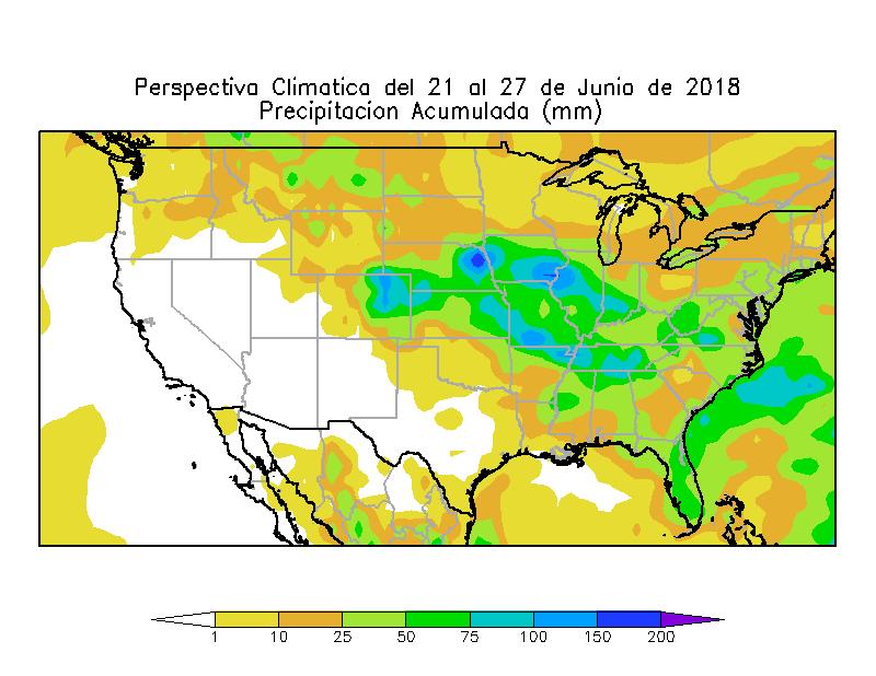 USA La perspectiva comenzará con precipitaciones de muy variada intensidad sobre gran parte del área agrícola norteamericana.