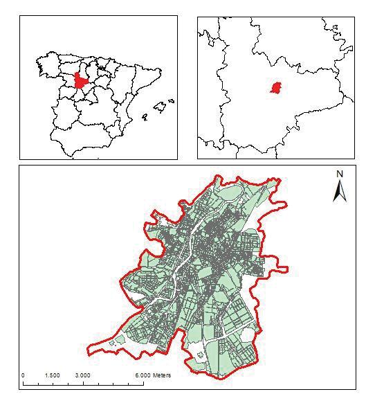 Figura 3. Área de estudio El clima de Valladolid viene definido por una acusada continentalidad y largos y fríos inviernos.