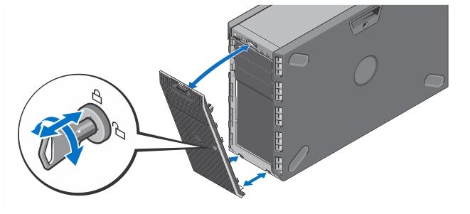 Cómo encender el sistema Ilustración 4. Cómo encender el sistema Si está instalado, retire el embellecedor opcional.