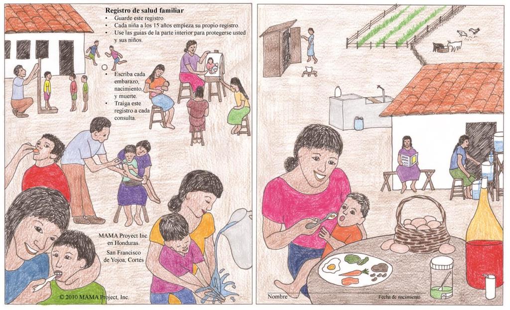 Registro de salud familiar para las madres, portada Revisión del uso del folder con las madres.