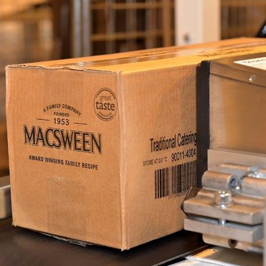 Además de las impresoras de inyección de tinta continua, Macsween adquirió tres impresoras de inyección de tinta de grandes caracteres Videojet 2300 para ocuparse del etiquetado de sus cajas