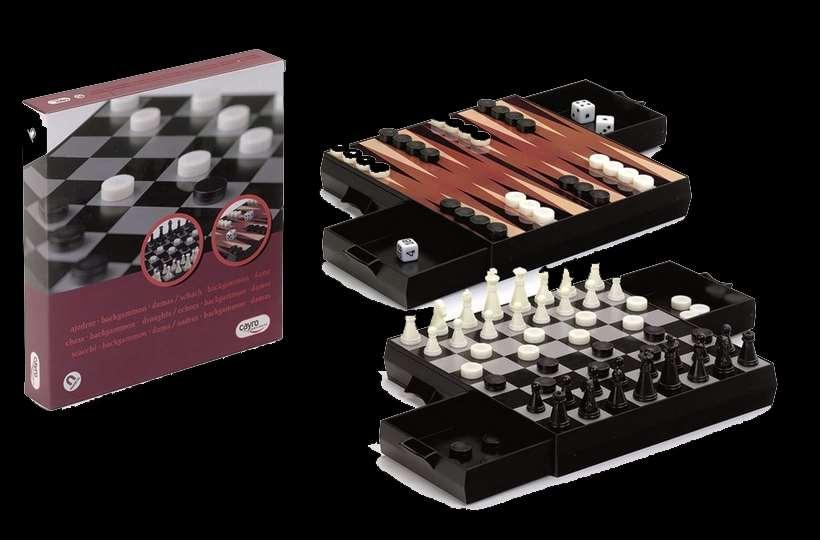 Ajedrez + Damas + Backgammon de viaje S/.