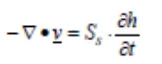 Utilizando la ley de Darcy podemos desarrollar aún más la ecuación esta ecuación para obtener una expresión más completa de la ecuación básica de continuidad.