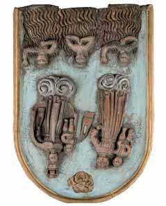 200 795 Peto de ánimas de madera tallada y policromada, Galicia, siglo XVII. Representando a la Virgen del Carmen con El Niño y a San Antonio con El Niño.