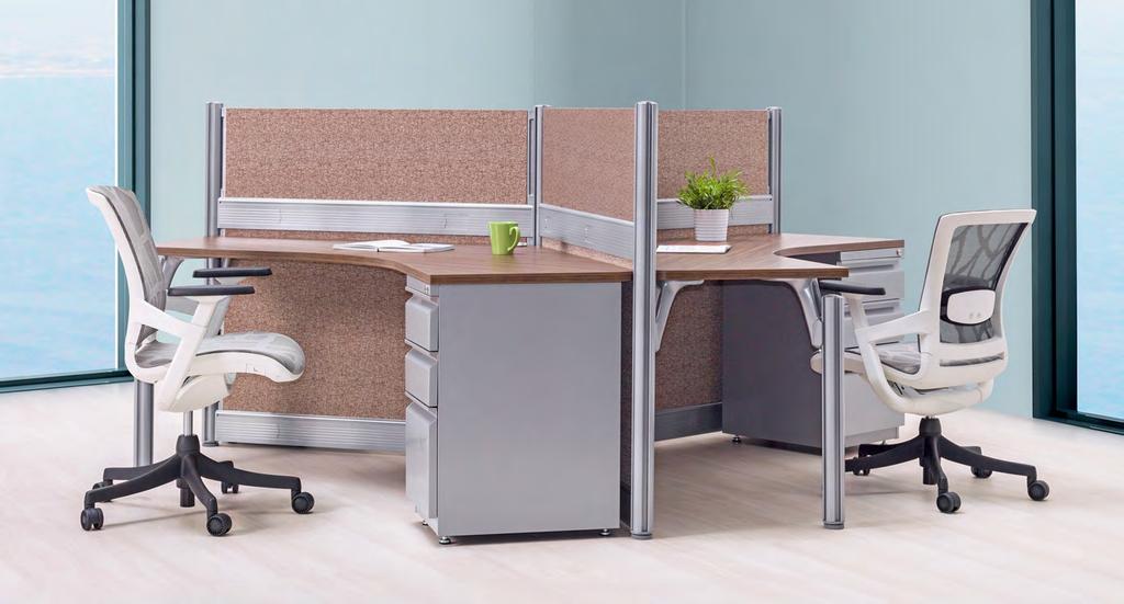 La configuración 120º es un concepto adaptable para usarse en cualquier tipo de oficina