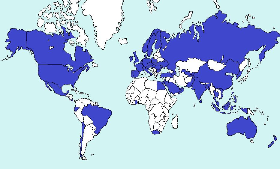 Países con los que Japón tiene CDI CDI con 65 países y regiones 日本と租税条約を有する国々 En