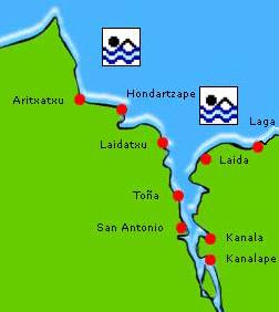 3.2.3 Estado de las playas La Reserva de la Biosfera de Urdaibai cuenta con ocho playas: Aritxatxu en Bermeo; Kanalape en Gautegiz- Artega, Laga y Laida en Ibarrangelu; Laidatxu en Mundaka y Kanala,