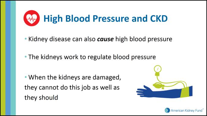 La enfermedad de los riñones también puede causar una presión arterial alta. Los riñones producen una hormona llamada renina que ayuda al cuerpo a controlar la presión arterial.