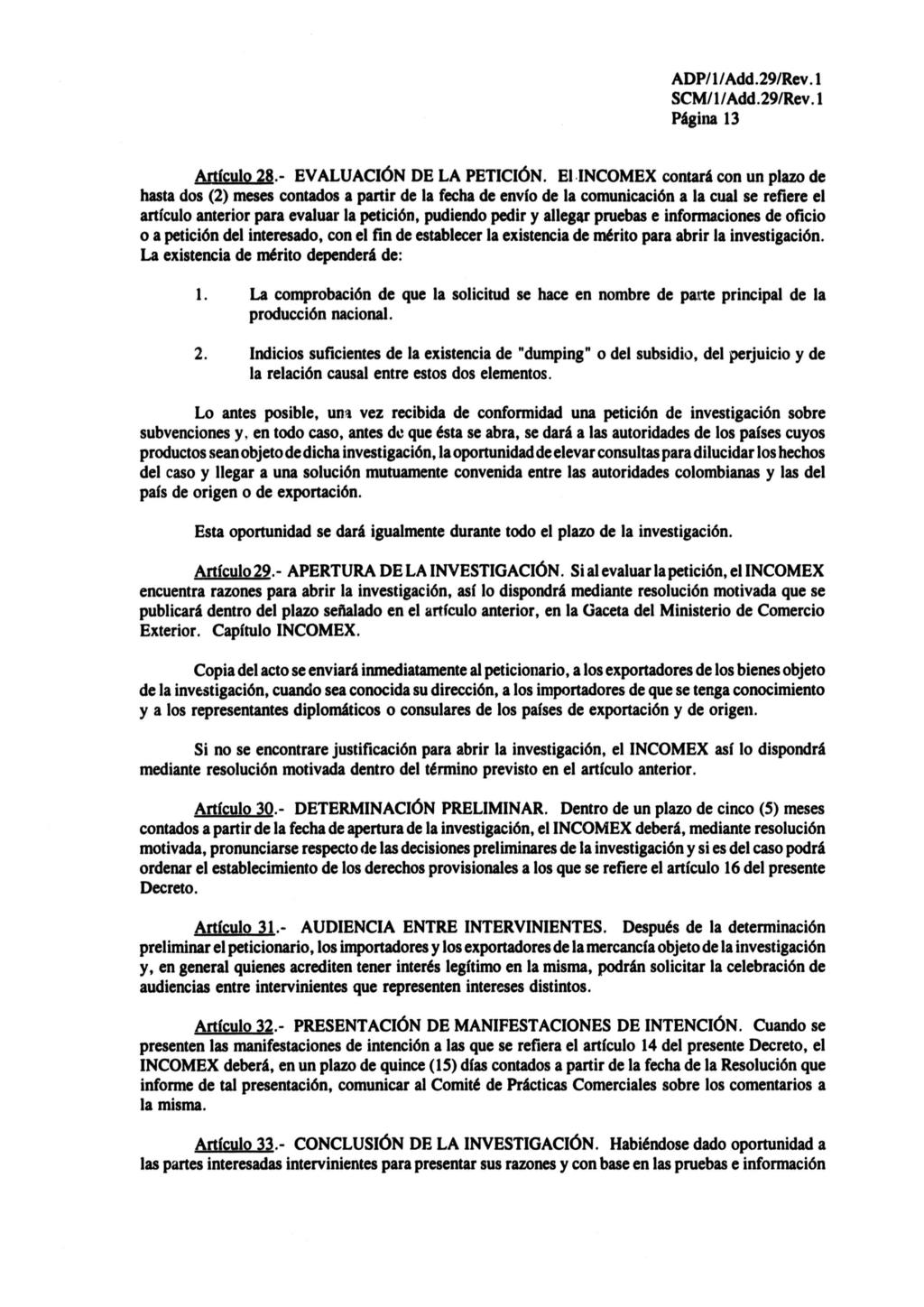 Página 13 Artículo 28.- EVALUACIÓN DE LA PETICIÓN.