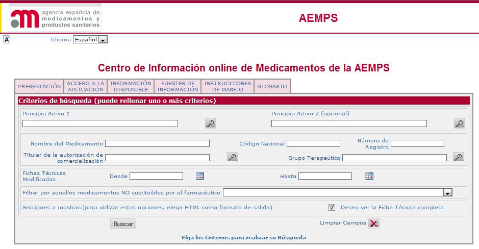 Web de la Agencia Española de