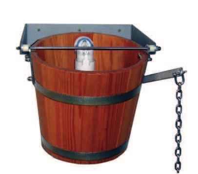 Water zone Dousing Bucket Zona de aguas Ducha de Cubo 2. 2. 10. Dousing Bucket Dousing buckets are made of wood and provided with wood and interior and exterior coating.