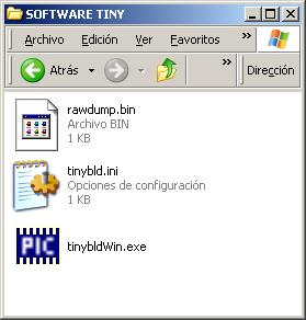 4 Ejecutar archivo tinybldwin.exe Conserve la velocidad en 9600 bps.