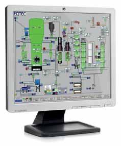 Los principales componentes de la EQTEC MONITORING PLATFORM son el controlador lógico programable (PLC) y el sistema de supervisión, control y adquisición de datos (SCADA) que junto con las