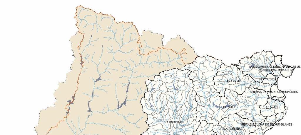Plan de gestión del distrito de cuenca fluvial de Catalunya Mapa IV 1 Unidades hidrográficas o subcuencas donde se aplica el modelo hidrológico para la evaluación de los recursos hídricos.