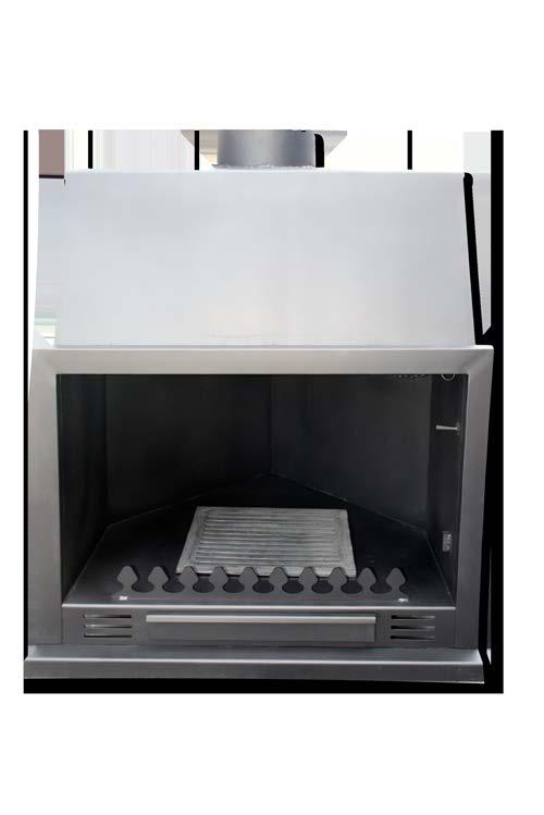 9/35 Baratt RINCÓN 80-100 Cajón de ceniza de gran capacidad Puerta de cristal vitrocerámico 900º opcional Parrillas de asar