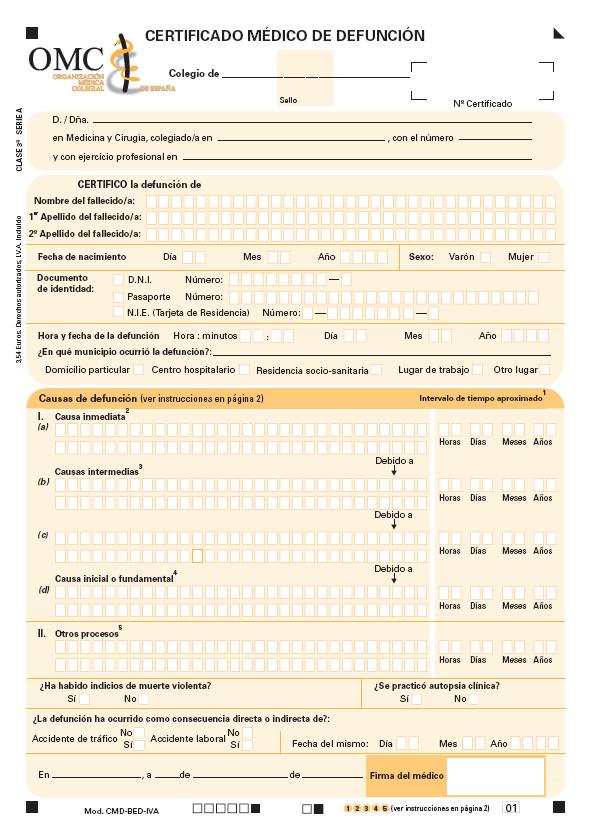 ANEXO 2: Certificado médico de defunción y otros boletines estadísticos