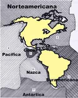 AMENAZA SISMICA EN AMERICA OCEANO ATLANTICO 1. Placa Norteamericana 2.