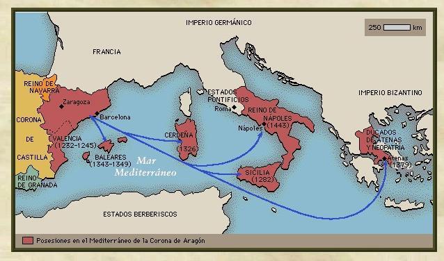 Así, el auge de la Corona de Aragón a partir del siglo XIII se debió al desarrollo del comercio exterior, especialmente en el Mediterráneo, impulsado por los puertos de