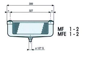 Batería con tratamiento anticorrosivo para la serie MF, no la MFE. Además un kit de bandeja permite la fijación del evaporador en la pared.
