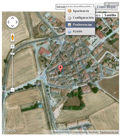 2.1 PORTLET DE GOOGLE MAPS (CÓMO LLEGAR) El portlet de Google Maps permite situar un marcador en el mapa y mostrar al pinchar en dicho marcador información sobre el punto que representa.