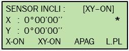 Pulsar F1 (INCL) si ya esta seleccionada la opción ON, la pantalla muestra el valor de