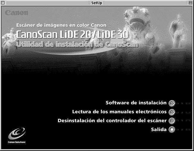 2 Coloque el CD-ROM de la Utilidad de instalación de CanoScan en la unidad.
