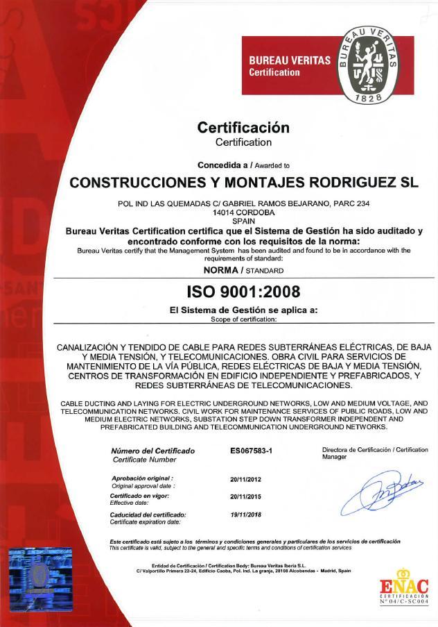 7. Certificaciones Nuestra