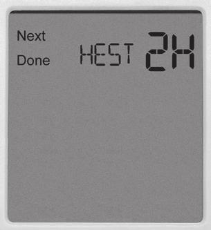 Seleccione ELEC para hacer que el termostato controle el ventilador durante una llamada de calor. Bomba de calefacción Cuando se encienda, el termostato operará una bomba de calefacción. 1.