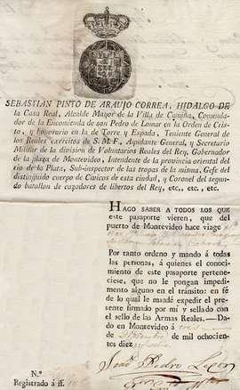 Es así que las autoridades Coloniales Españolas, Inglesas o Portuguesas emitieron diversos documentos relacionados con el transito de buques durante el período que les