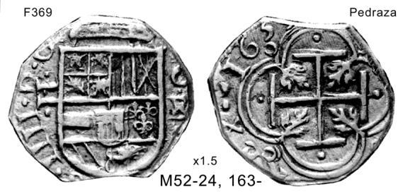 M36-5, (1633) Esta macuquina de IIII reales, descubierta por nuestro amigo, muy entusiasta por las macuquinas y muy