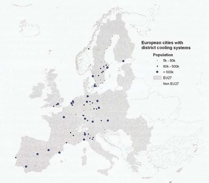 Estado actual mercado DHC Redes de Frío en Europa (2011) 120 años en funcionamiento > 100