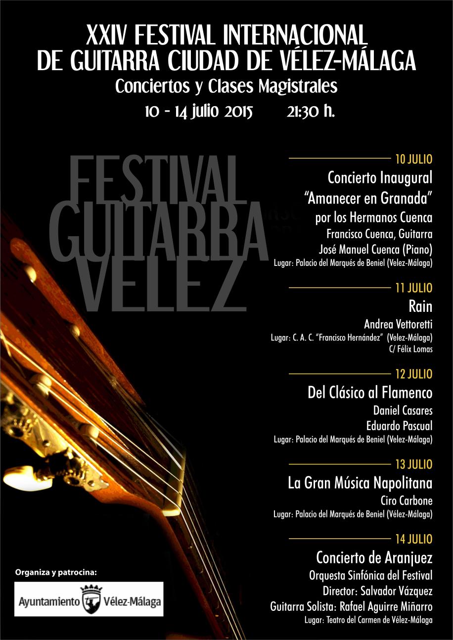 FESTIVAL INTERNACIONAL DE GUITARRA CIUDAD DE VÉLEZ-MÁLAGA del 10 al 14 de julio a las 21:30 h.