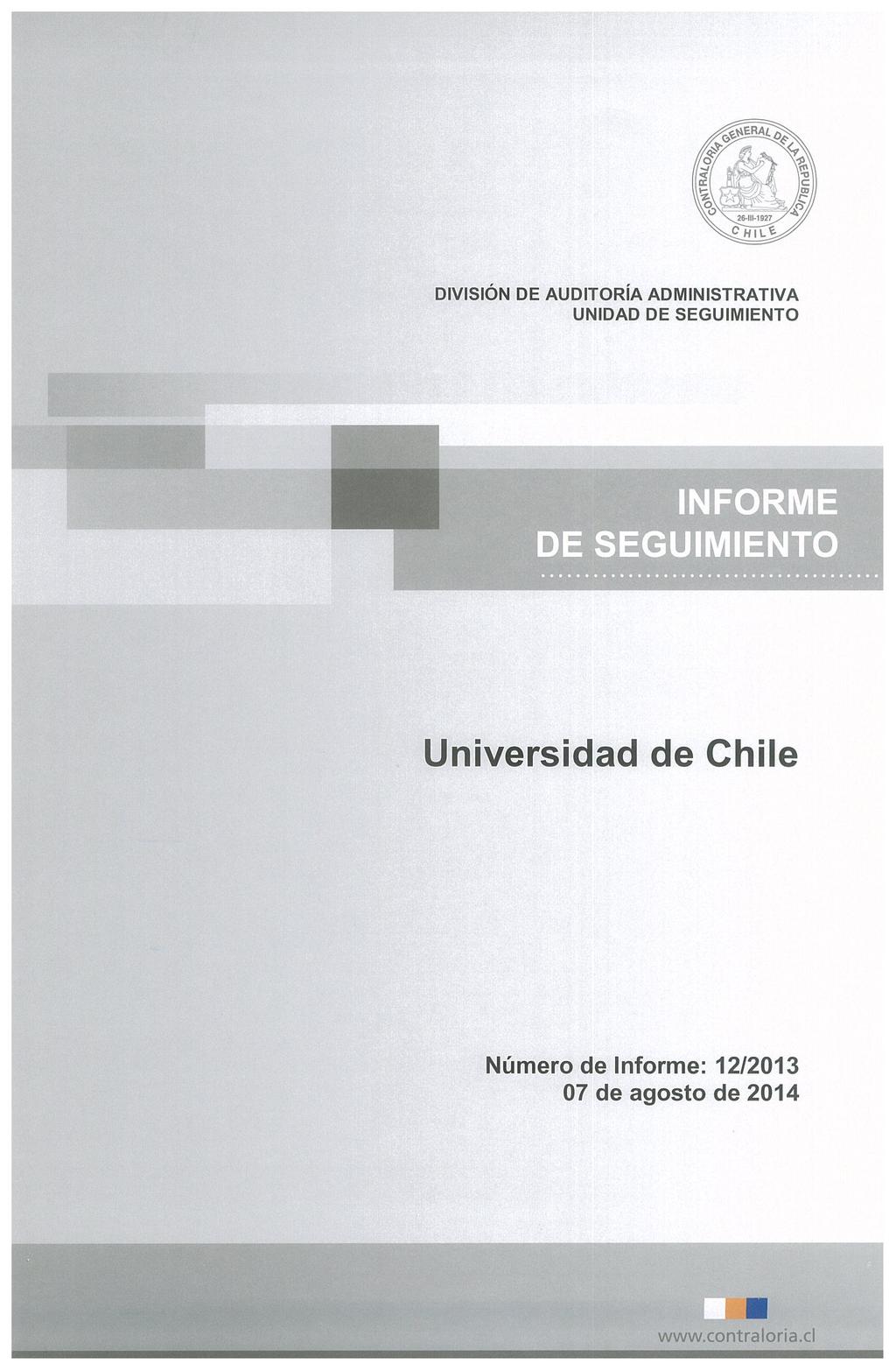 INFORME DE SEGUIMIENTO Universidad de Chile Número de