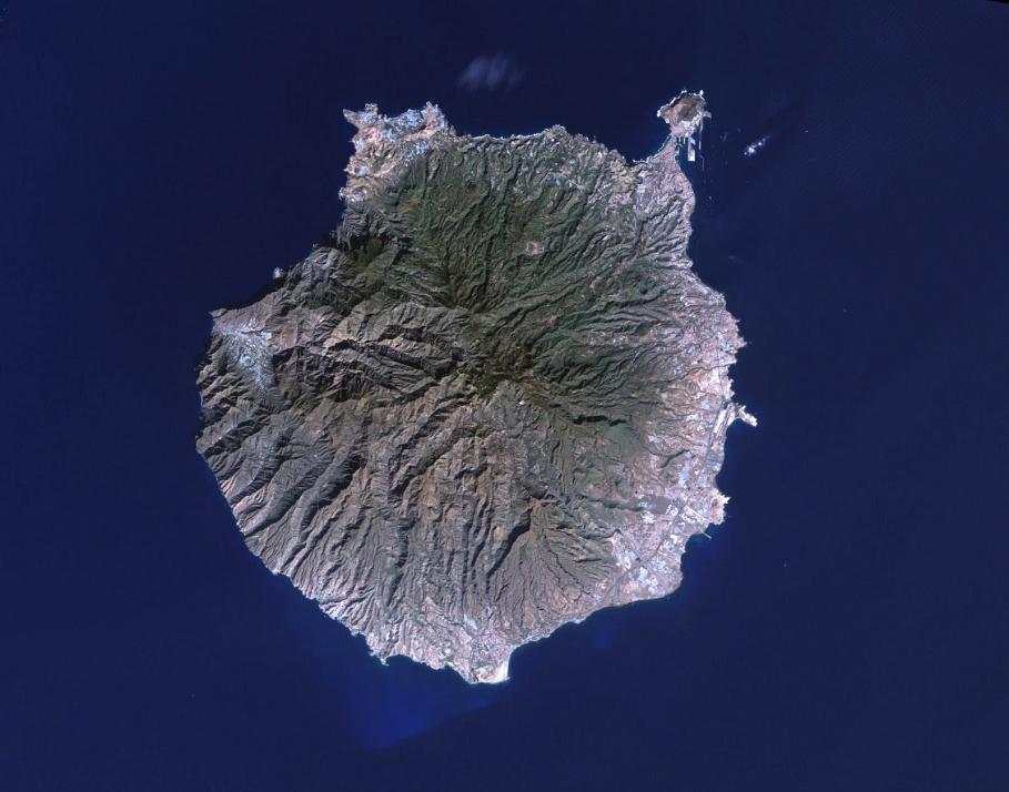 Figura 35. Vista aérea de la isla de Gran Canaria.