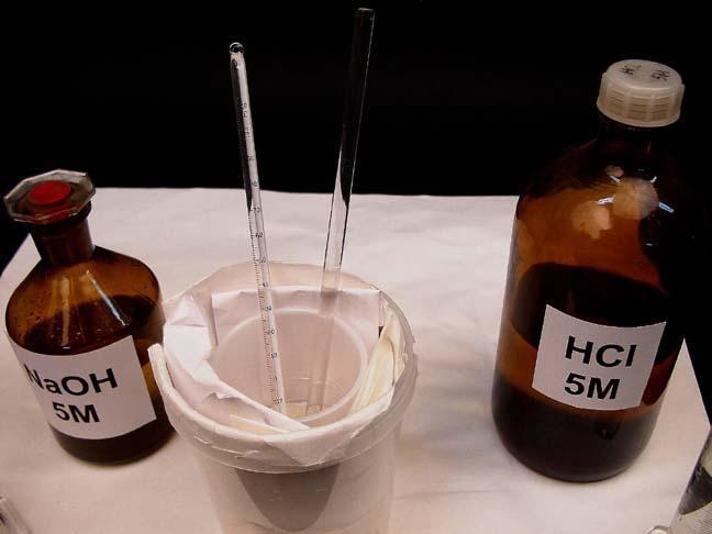 Foto Foto (ampliación) Neutralización desina en Química la reacción entre un ácido y una base para formar la sal del ácido y aua. Esta reacción es exotérmica.