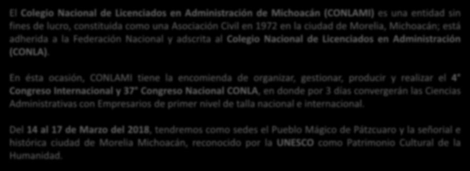 Nacional de Licenciados en Administración (CONLA).