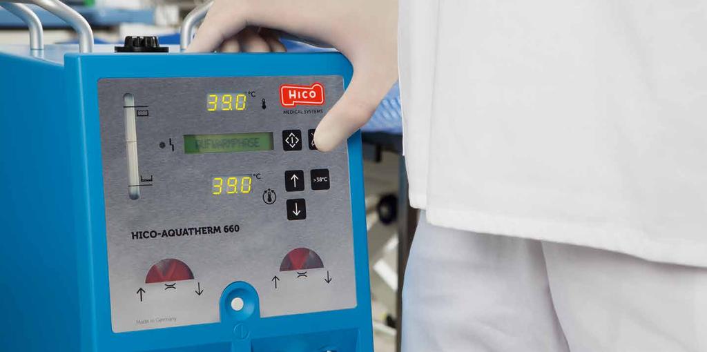 HICO-AQUATHERM 660 Sistema de calentamiento del paciente de alto rendimiento para uso en cirugía 35 39 C Al ser idealmente adecuado para ser utilizado como un sistema de calentamiento en quirófanos,