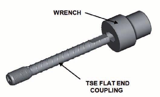 TSE-EMPALME DE ARMADURA CON TERMINACIÓN PLANA Los empalmes de terminación plana TSE se fabrican para facilitar el montaje y apriete mediante la herramienta adecuada.