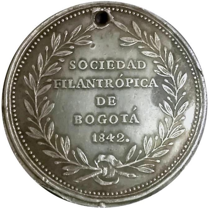 Medallas MEDALLAS, FICHAS Y MONEDAS DE COLOMBIA 22 Sociedad Filantrópica de Bogotá 1842 /