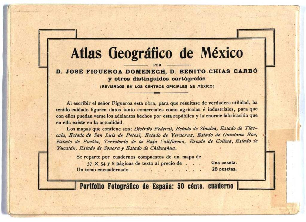 Atlas Geográfico de México POR O. JOSÉ FIGUEROA DOMENEGH, D.