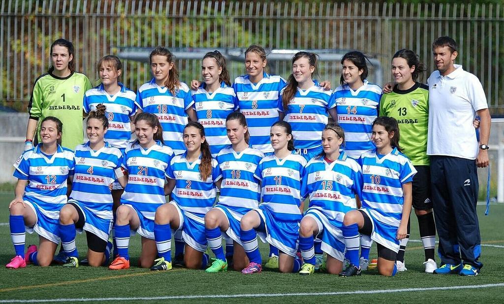 ESTRUCTURA DEPORTIVA Temporada 2017-2018 13 Equipos (186 jugadoras) repartidos en 7 categorías: 2 SENIOR: 1 Liga Vasca, 1 Territorial. 1 JUVENIL: Fútbol 11 liga femenina.