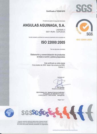 ANGULAS AGUINAGA,S.A.: 1ª empresa en España en