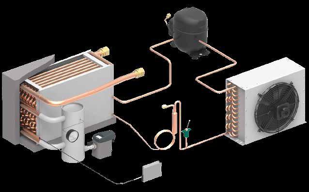 Intercambiador de calor aire/aire Intercambiador de calor aire/refrigerante con acumulador de frío Separador de líquidos Estructura (1) Entrada de aire comprimido (2) Sistema de intercambiadores de