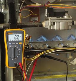 HVAC (116) Microamperios para la comprobación de los sensores de llama (116) Función de medida de baja impedancia VCHEK LoZ para realizar comprobaciones simultáneas para el tensión o continuidad