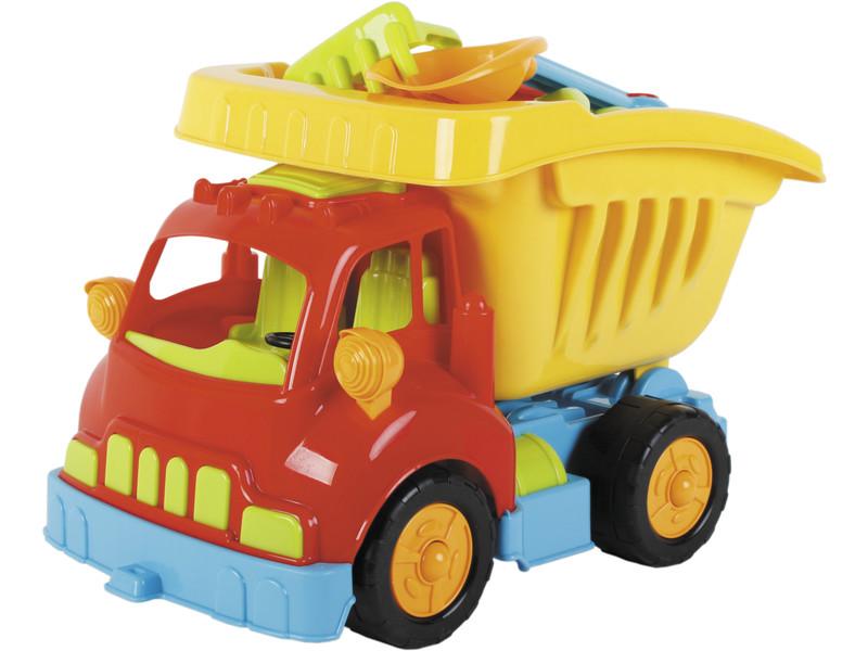 Ref: 648000000967 - (15260) Camión Volquete de Juguete con Accesorios Playa 20150224 Fantástico camión de juguete en el que transportar los accesorios para pasar un gran día en la playa.