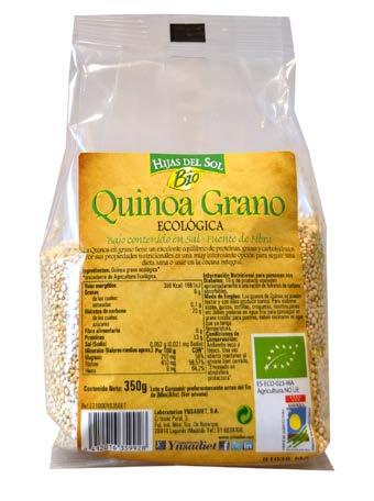 Nuestra Quinoa en grano Ecológica proviene de cultivos basados en un uso respetuoso con el medio ambiente, de tal manera que no usan pesticidas, insecticidas ni abonos artificiales para que el