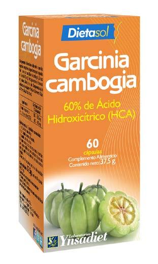 CONTROL DE PESO - COMPLEMENTOS DE LA DIETA GARCINIA CAMBOGIA REF: 3520GC Garcinia extracto seco (Garcinia cambogia L, fruta entera) (500 mg), Antiaglomerantes (Estearato magnésico y Dióxido de