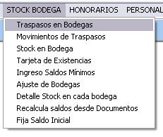 MÓDULO DE STOCK EN BODEGA Traspasos en Bodegas ENTRADA / SALIDA /