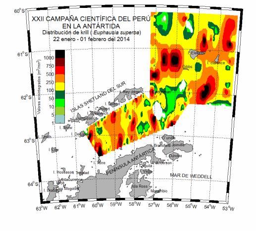 En tanto las ASS predominaron en la zona oceánica, con fuertes proyecciones a la costa (20mn) de Morro Sama, Quilca y San Juan.