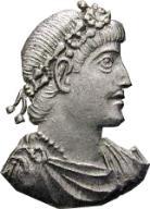 Murió en Maranga el 26 de Junio del 363 198. AE3 A) Busto vestido y coraza a dcha.[dn] IVLIANVS R) Tipo del jinete derribado.